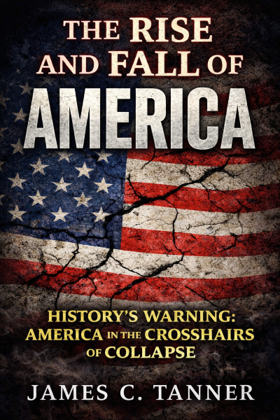 the rise and fall of america book cover by james c tanner, the rise and fall of america, will the u.s. dollar collapse, u.s. national debt crisis, u.s. national debt