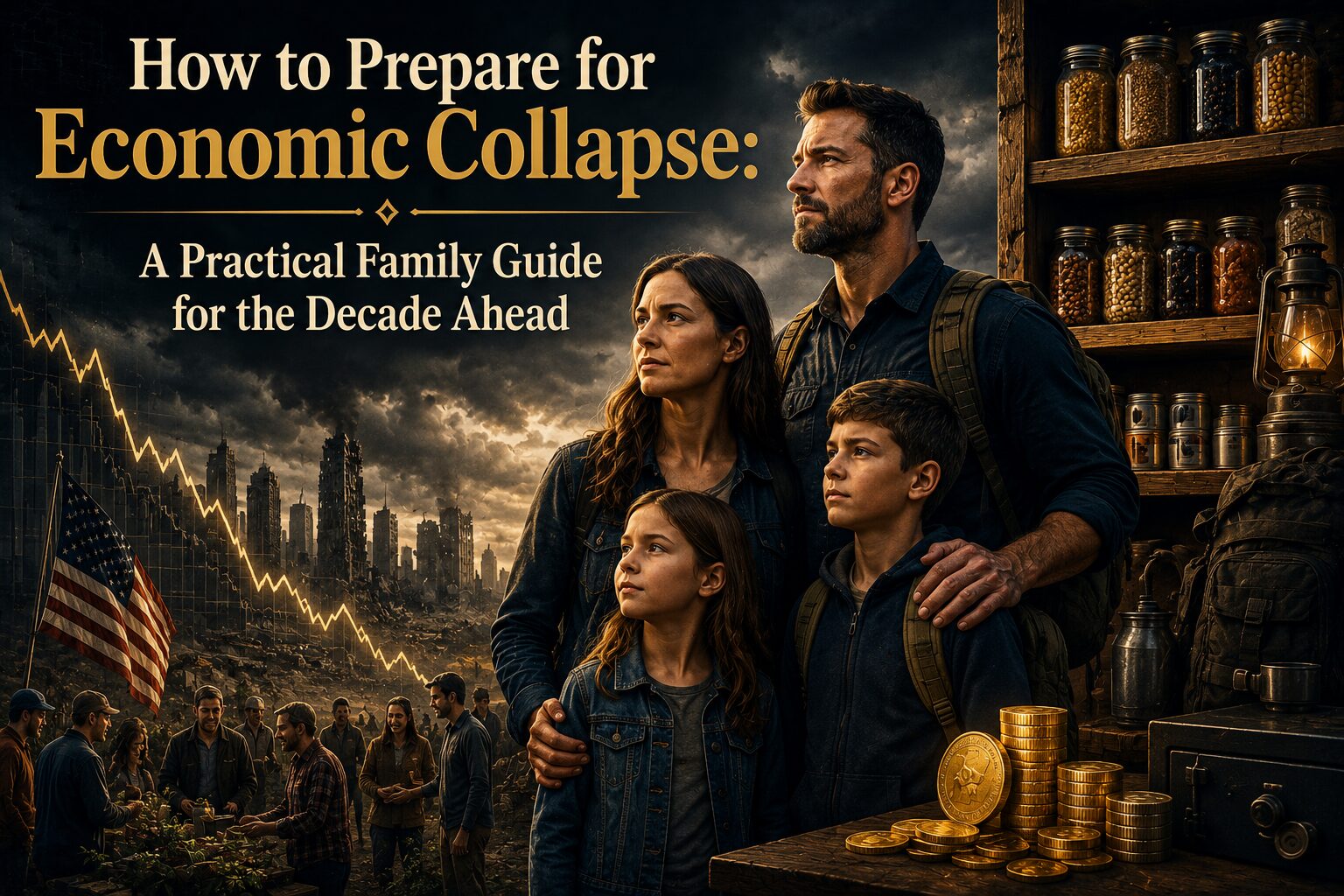 how to prepare for economic collapse, family emergency preparedness, economic collapse survival guide, james c. tanner, calico gold publishing, while america burns, america at a crossroads, family financial preparedness, economic crisis family plan, emergency food storage, gold coins wealth protection, community resilience, economic collapse 2026, protecting your family in a crisis, practical family guide economic collapse, food storage for families, economic uncertainty preparation, james c. tanner while america burns, calico gold publishing while america burns, family preparedness guide, economic collapse warning signs, how to protect your family, survival preparedness family, financial crisis family planning, america economic decline preparation